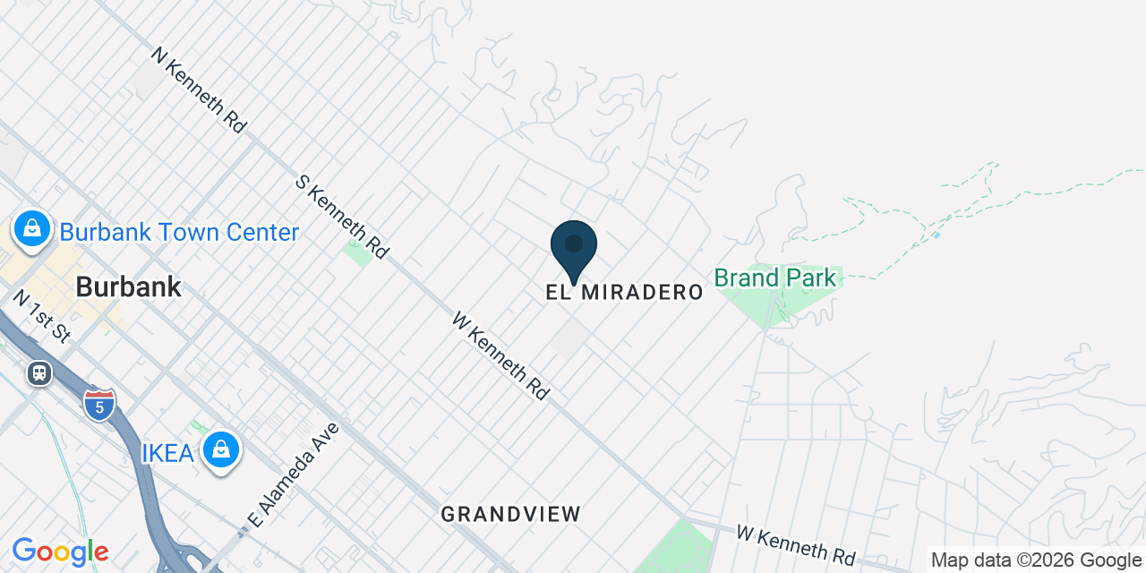 Map showing Glendale, Los Angeles County, CA
