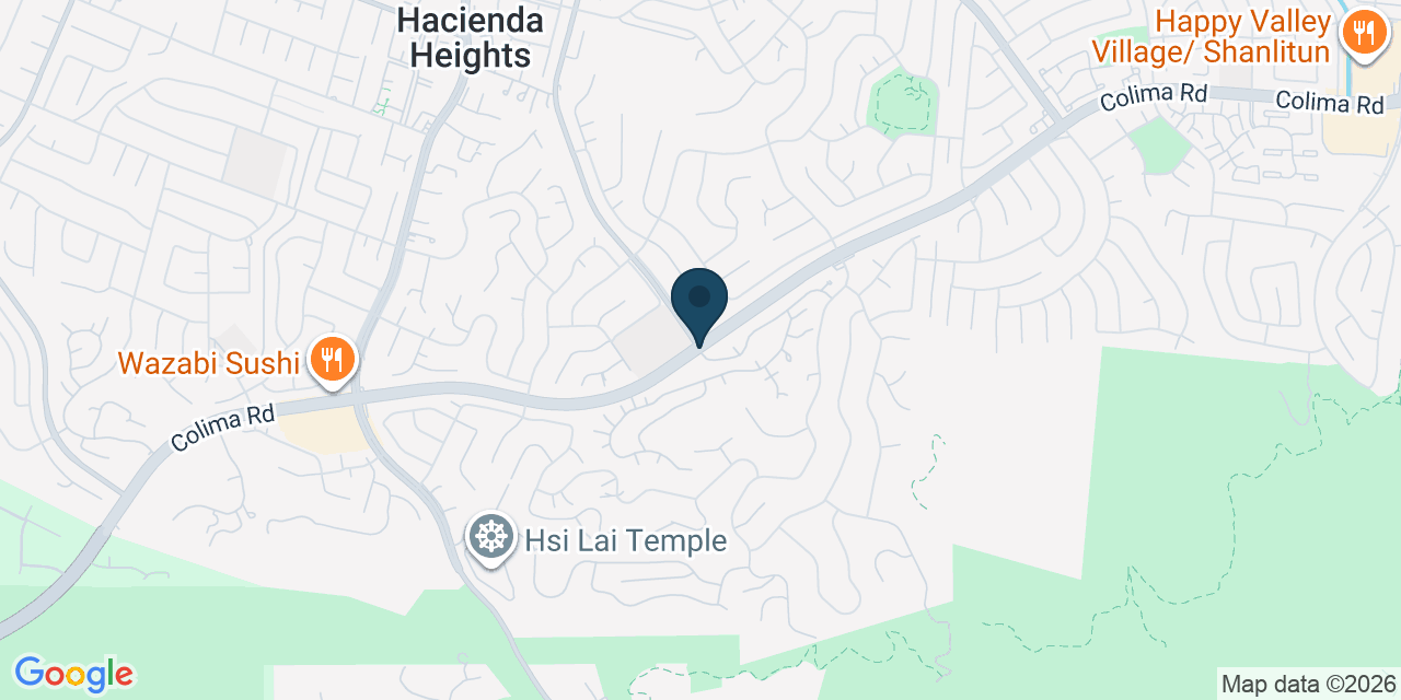 Map showing Hacienda Heights, Los Angeles County, CA