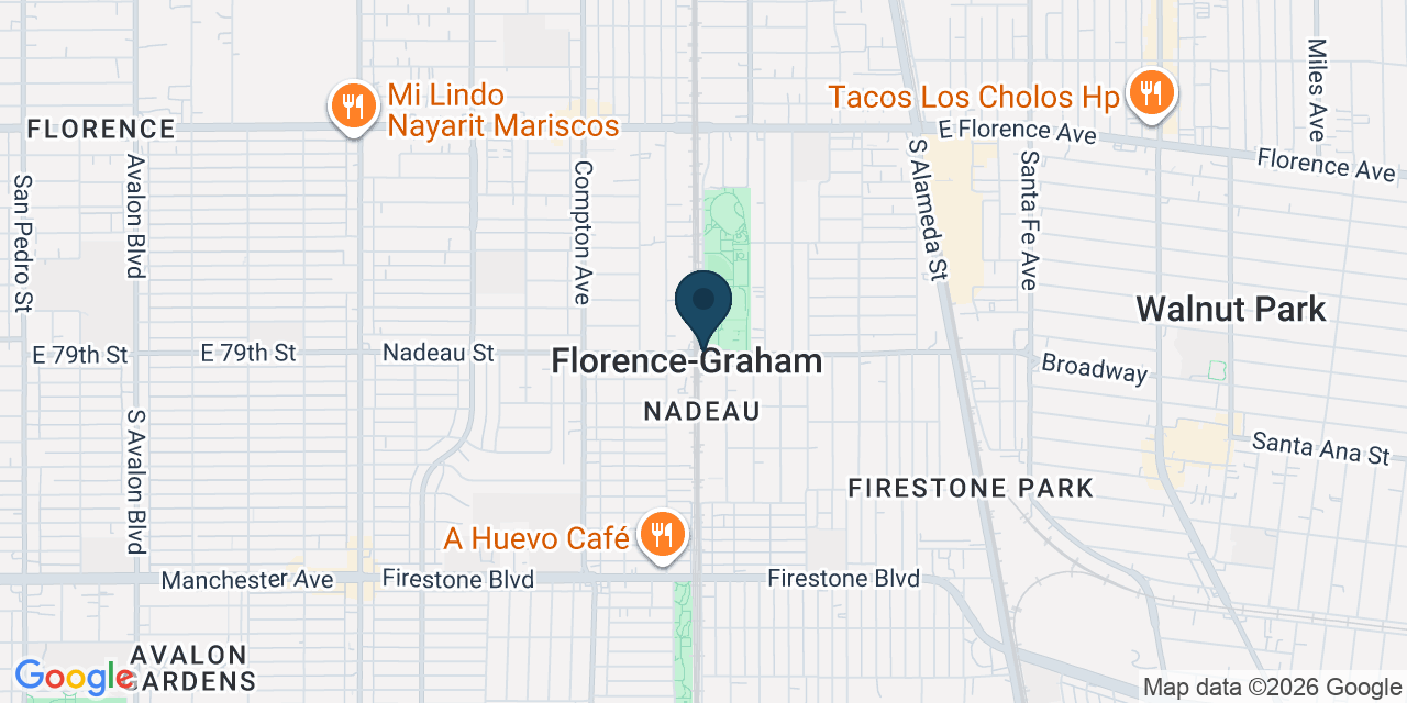 Map showing Florence-Graham, Los Angeles County, CA