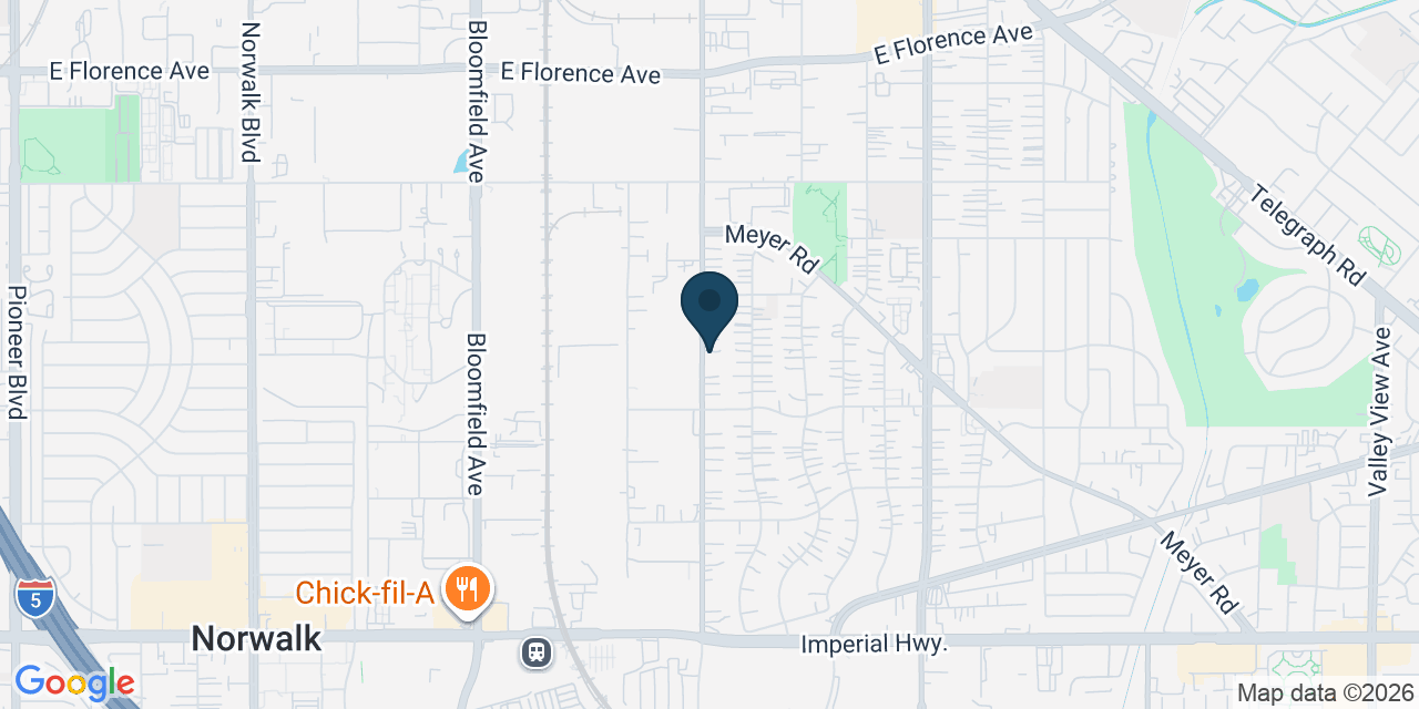 Map showing Whittier, Los Angeles County, CA