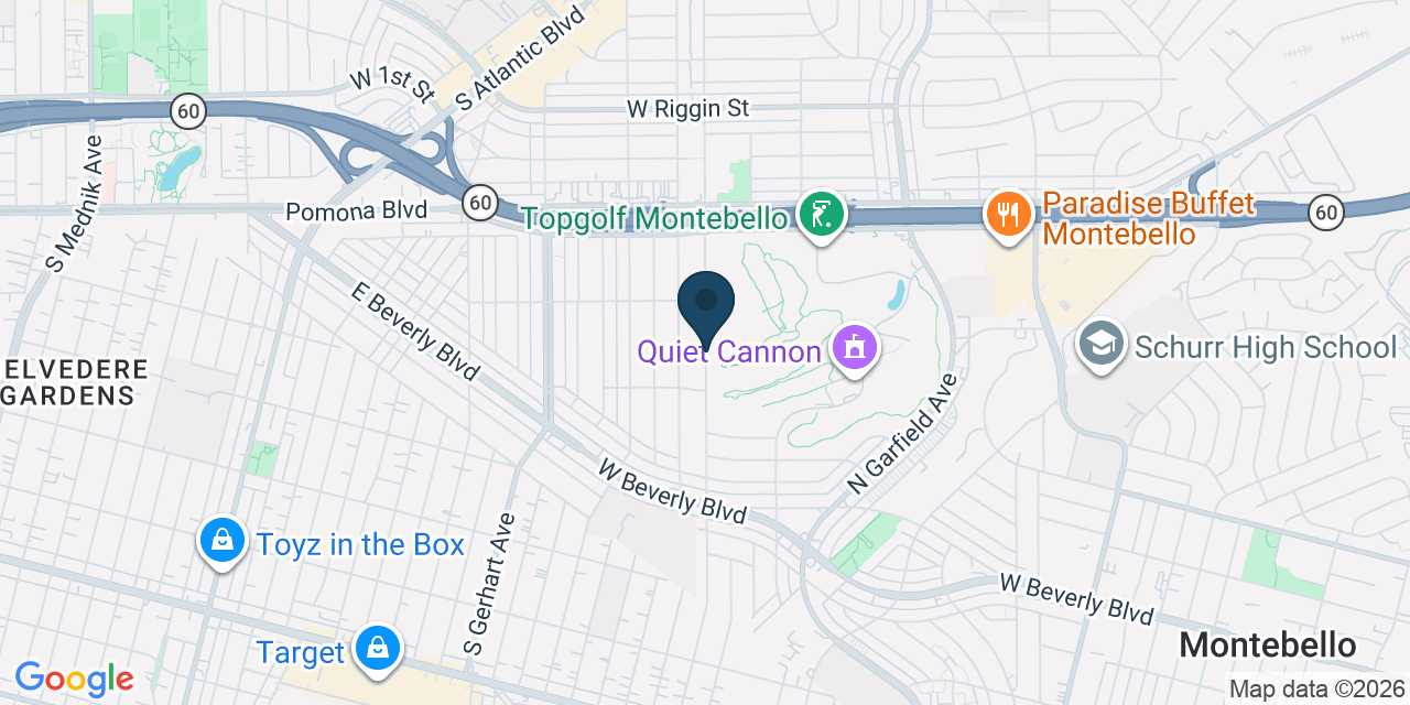 Map showing South Montebello, Los Angeles County, CA