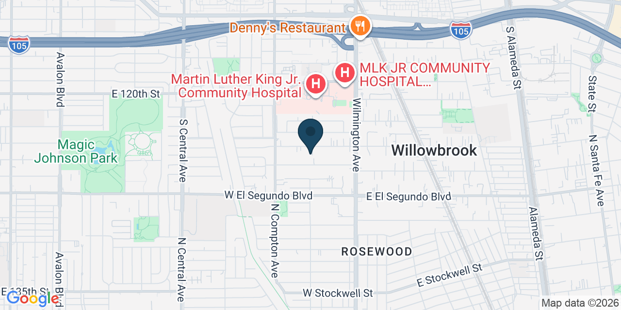 Map showing Compton, Los Angeles County, CA