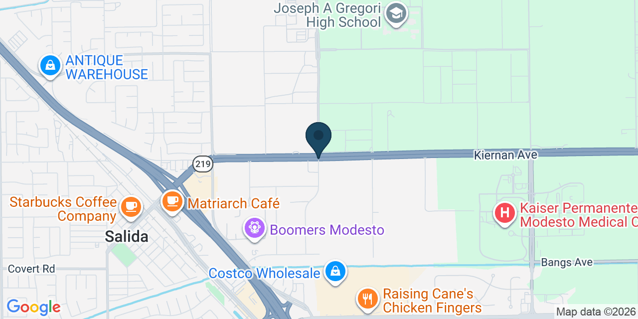 Map showing Stanislaus County, CA