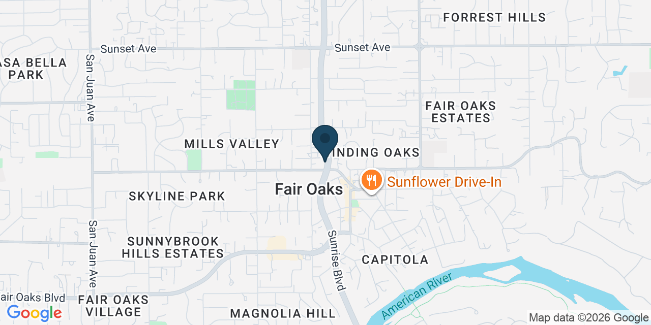 Map showing Fair Oaks, Sacramento County, CA