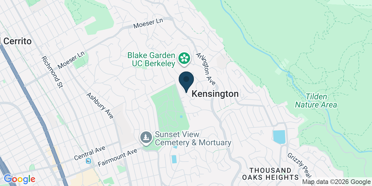 Map showing Kensington, Contra Costa County, CA