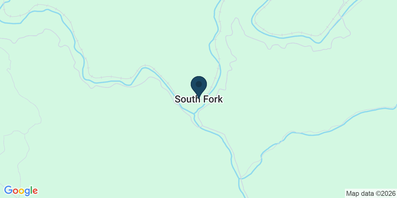 Map showing South Fork, Mendocino County, CA