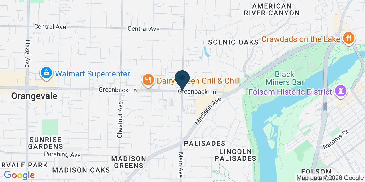 Map showing Orangevale, Sacramento County, CA