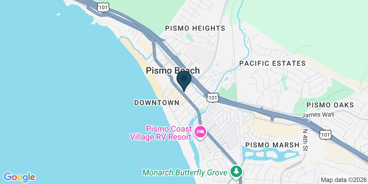 Map showing Pismo Beach, San Luis Obispo County, CA