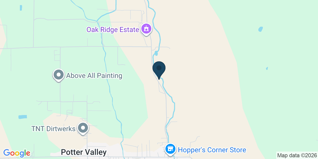 Map showing Potter Valley, Mendocino County, CA