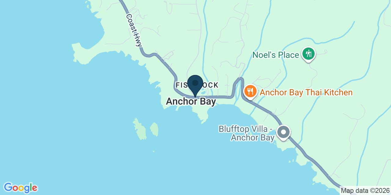 Map showing Anchor Bay, Mendocino County, CA