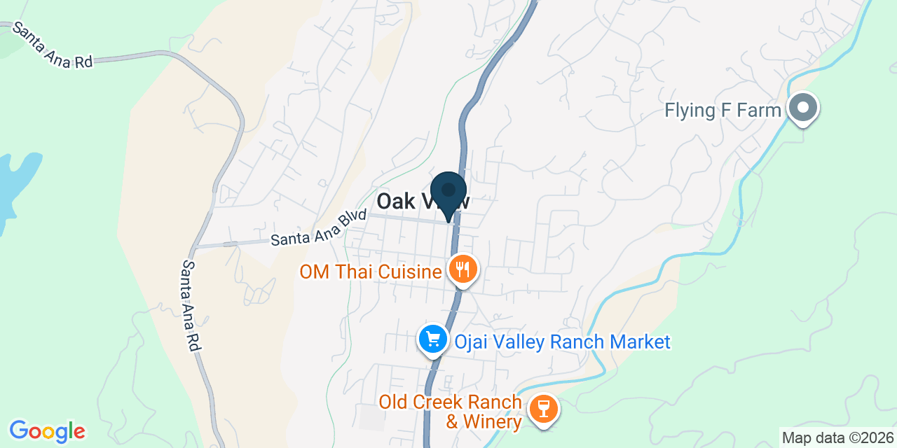 Map showing Oak View, Ventura County, CA