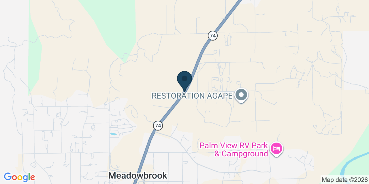 Map showing Meadowbrook, Riverside County, CA