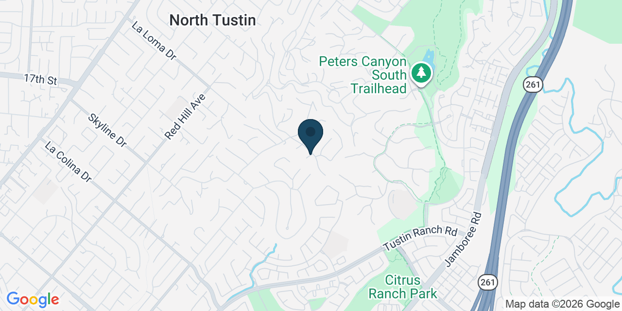 Map showing North Tustin, Orange County, CA