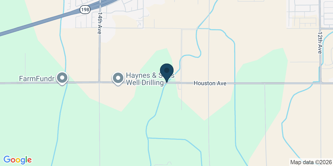 Map showing Hanford, Kings County, CA