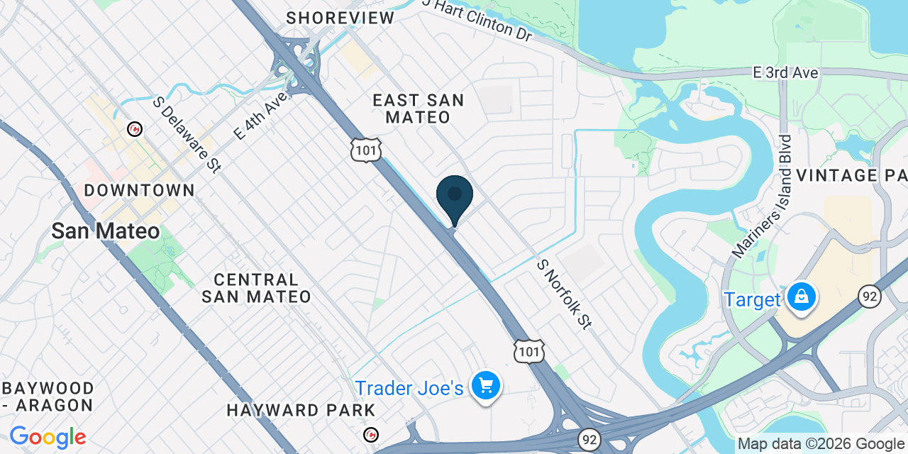 Map showing San Mateo, San Mateo County, CA