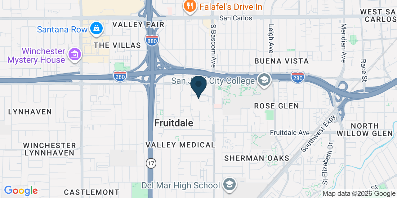 Map showing San Jose, Santa Clara County, CA
