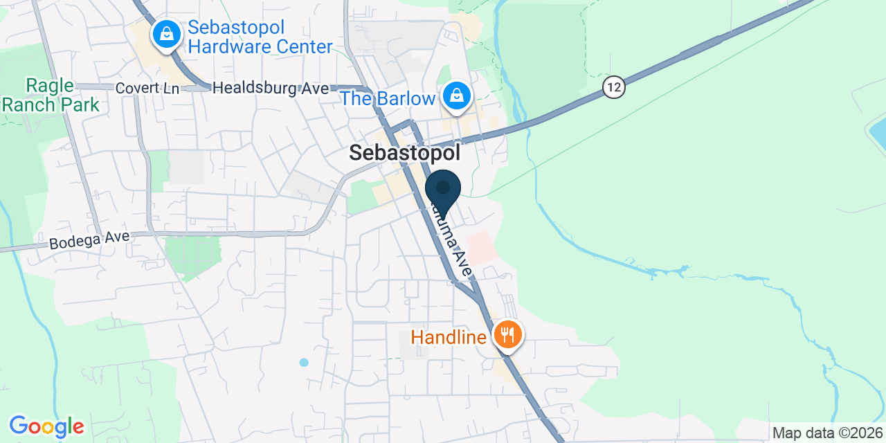Map showing Sebastopol, Sonoma County, CA