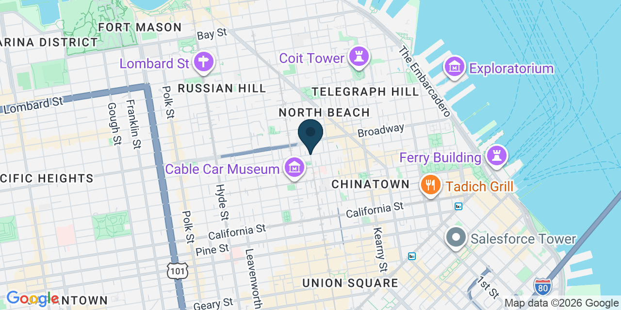 Map showing San Francisco, San Francisco County, CA