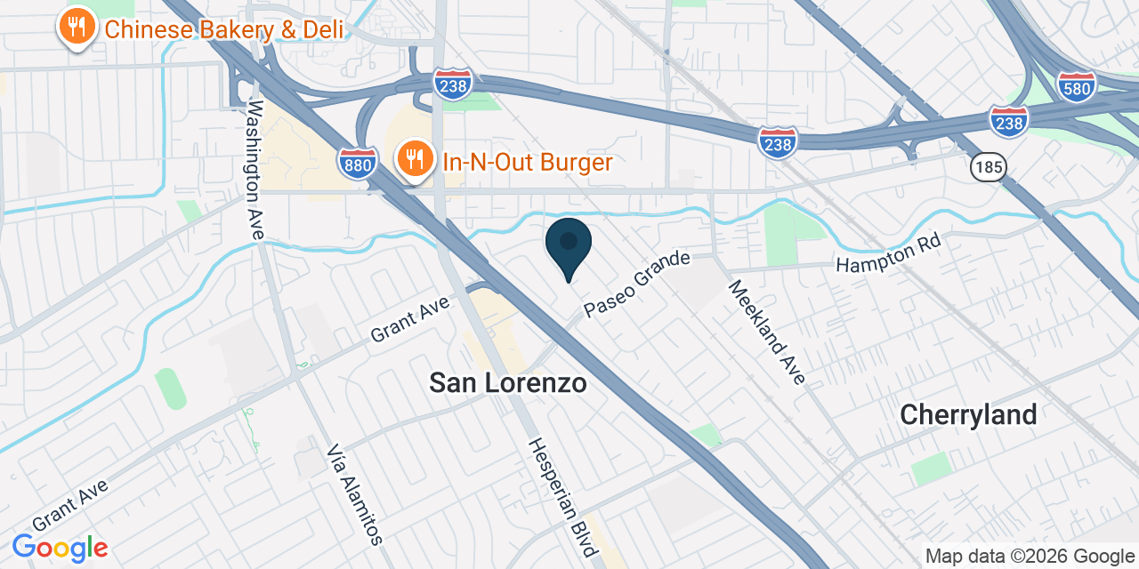 Map showing Alameda County, CA