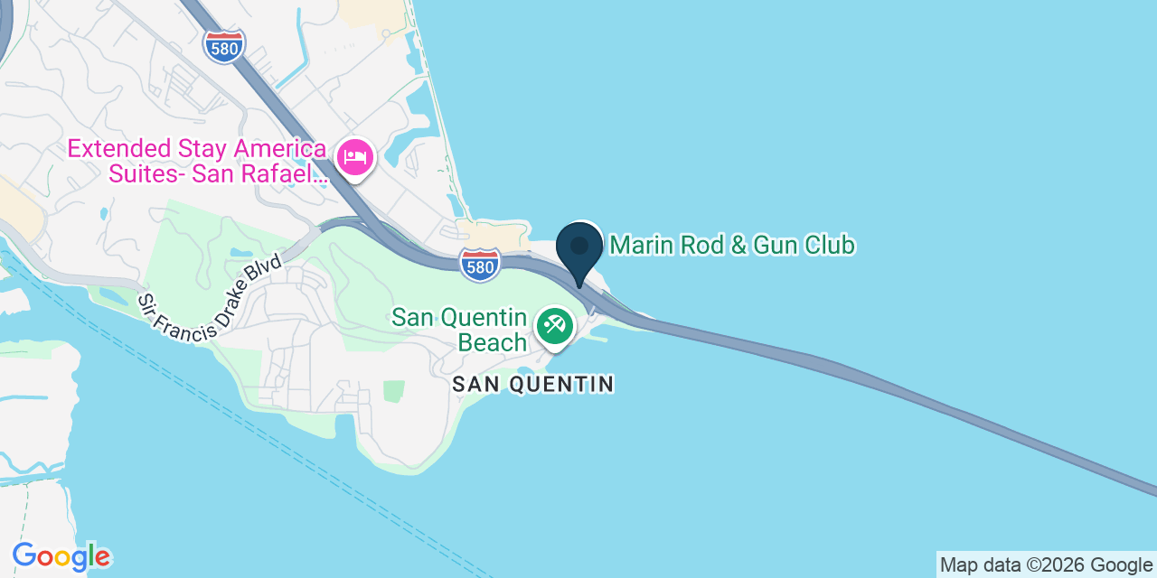 Map showing San Quentin, Marin County, CA