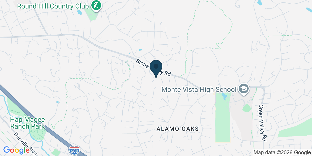 Map showing Alamo, Contra Costa County, CA