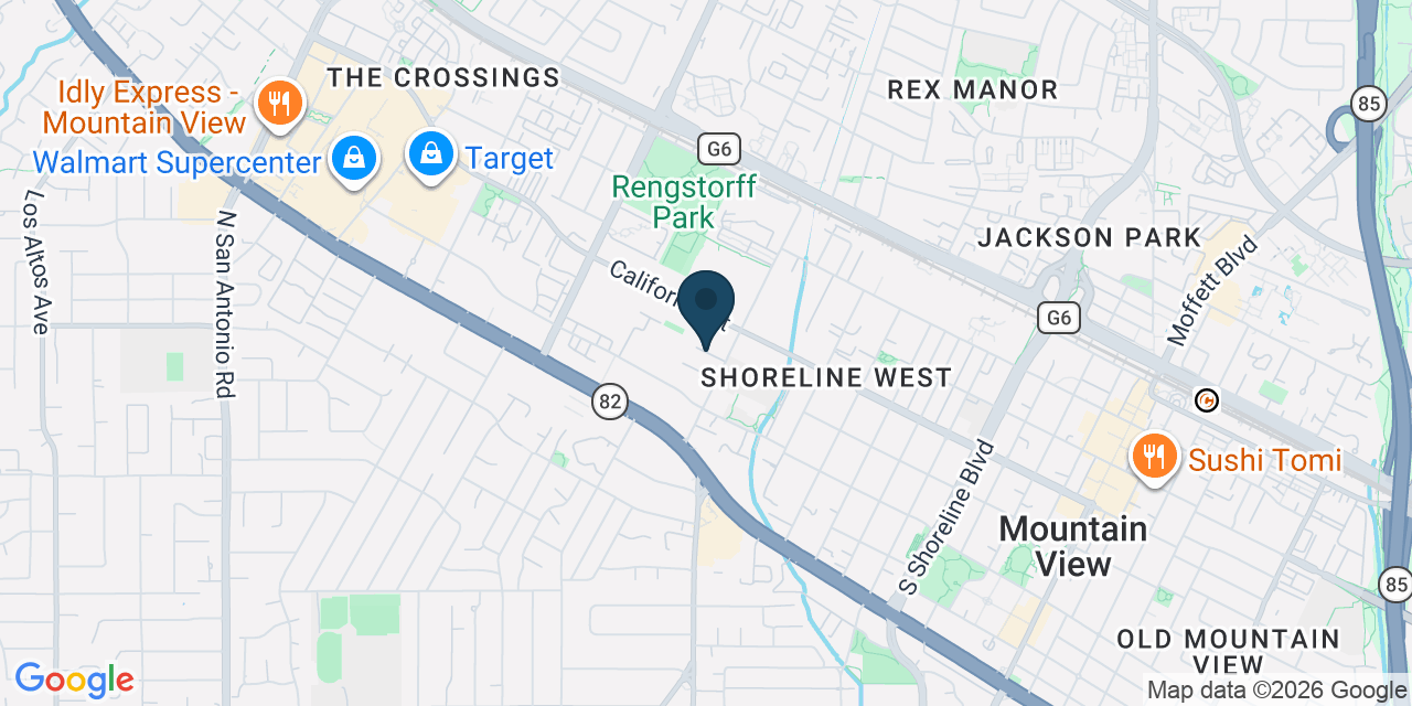 Map showing Mountain View, Santa Clara County, CA
