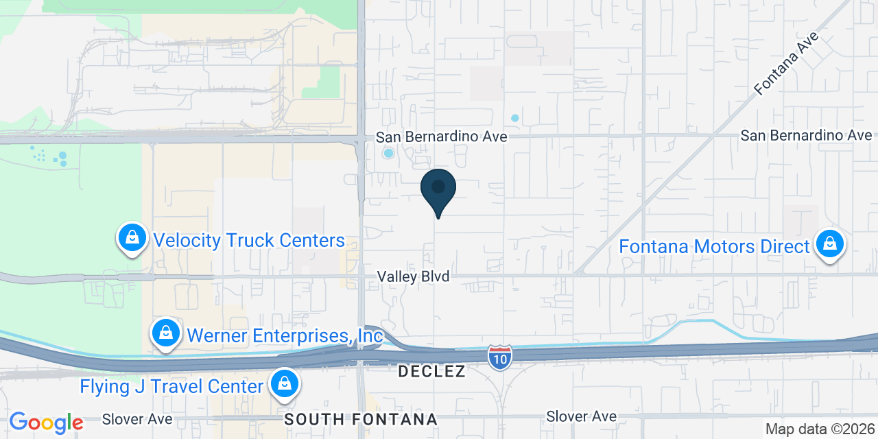 Map showing Fontana, San Bernardino County, CA