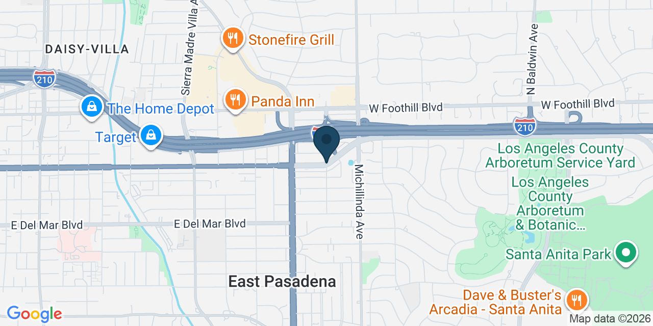 Map showing East Pasadena, Los Angeles County, CA