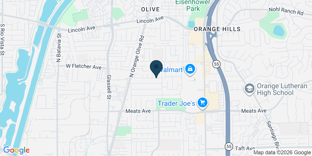 Map showing Orange, Orange County, CA
