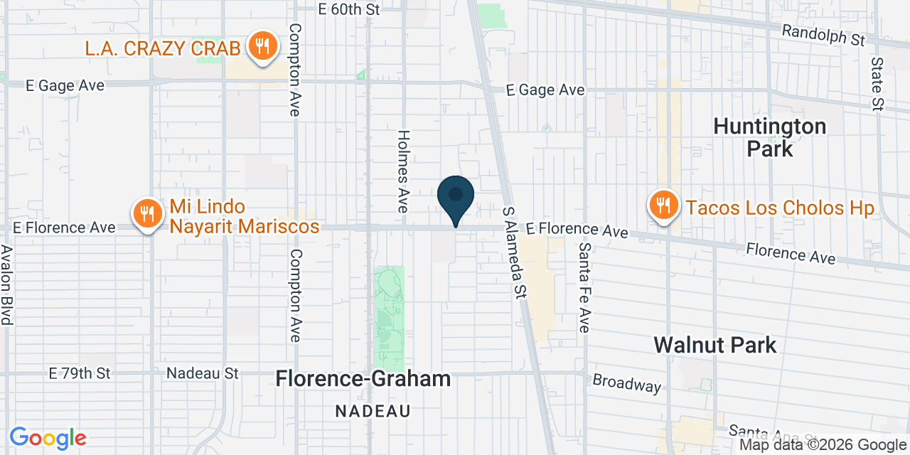 Map showing Florence-Graham, Los Angeles County, CA