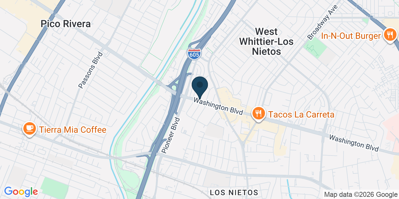 Map showing West Whittier-Los Nietos, Los Angeles County, CA