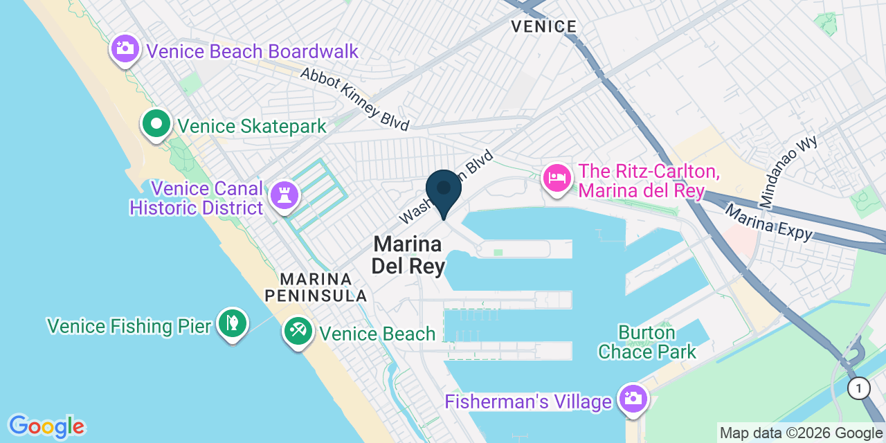 Map showing Marina del Rey, Los Angeles County, CA