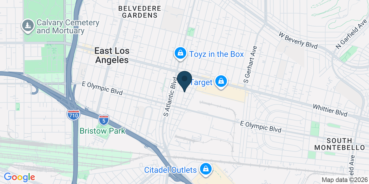 Map showing East Los Angeles, Los Angeles County, CA
