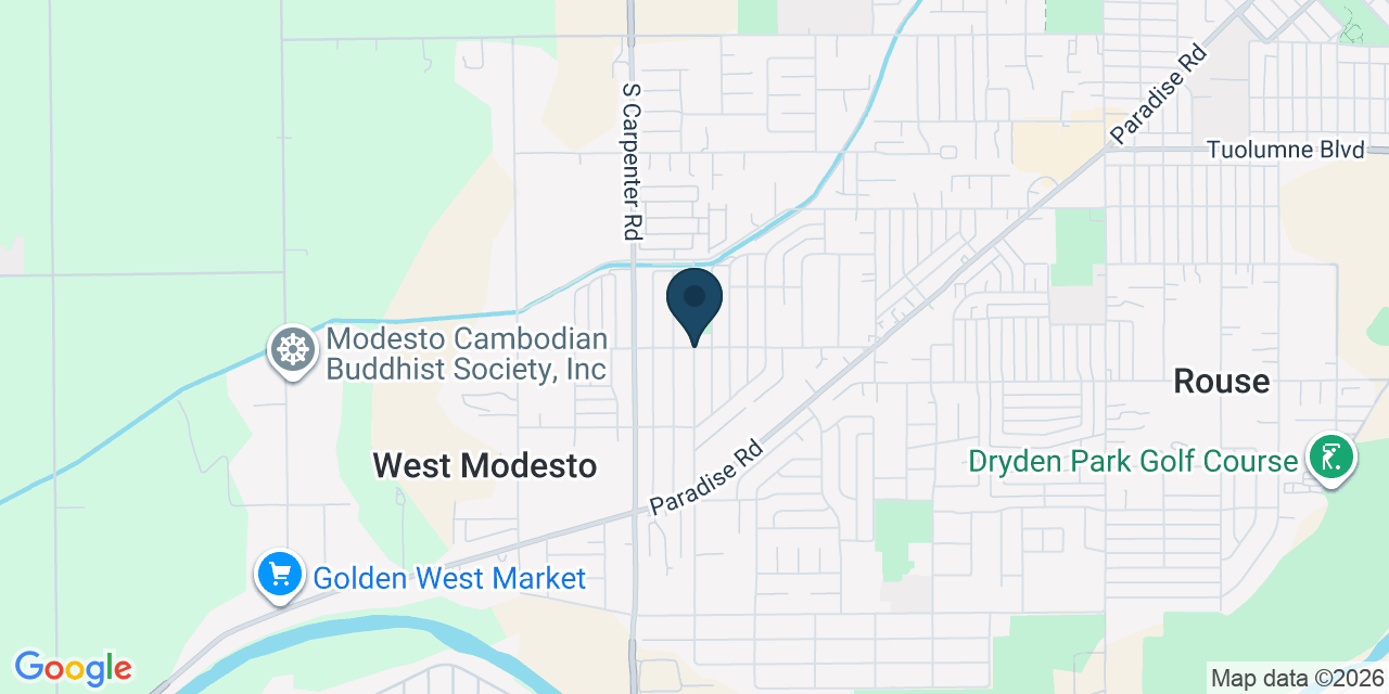 Map showing West Modesto, Stanislaus County, CA
