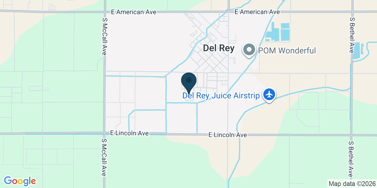 Map showing Del Rey, Fresno County, CA