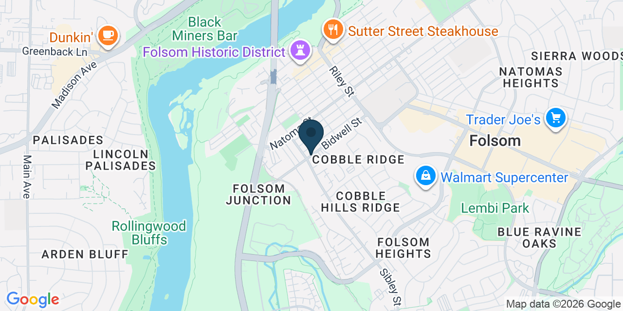 Map showing Folsom, Sacramento County, CA