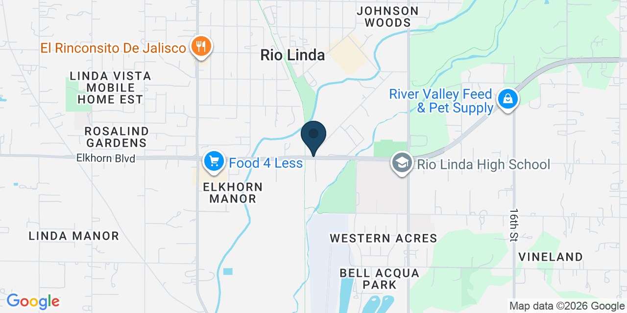 Map showing Rio Linda, Sacramento County, CA