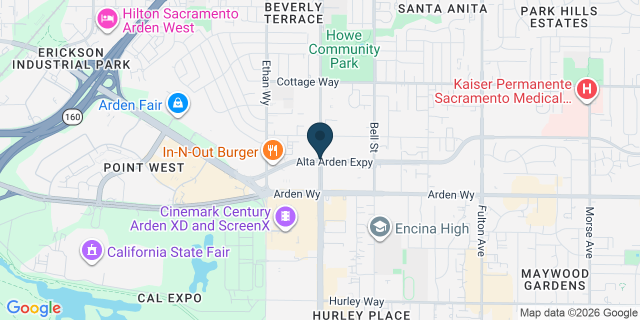 Map showing Arden-Arcade, Sacramento County, CA