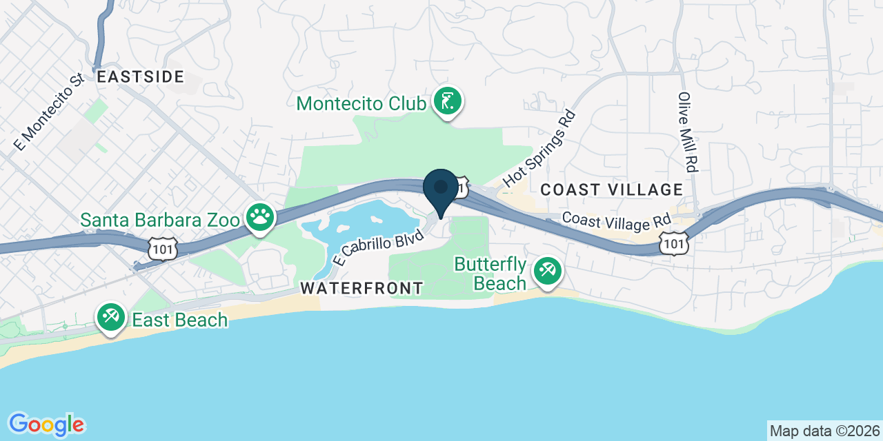 Map showing Santa Barbara, Santa Barbara County, CA