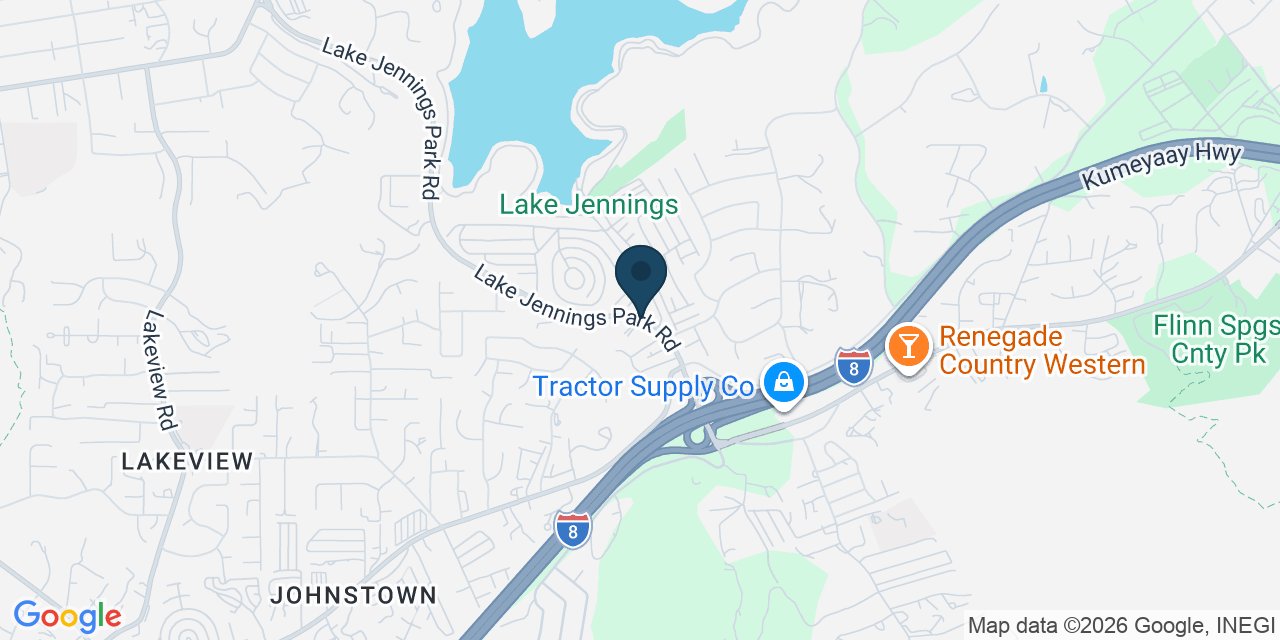 Map showing Lakeside, San Diego County, CA