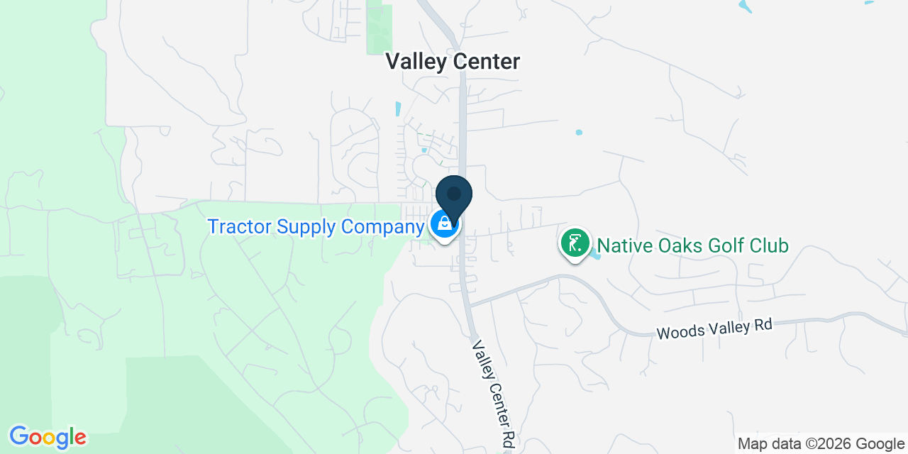 Map showing Valley Center, San Diego County, CA