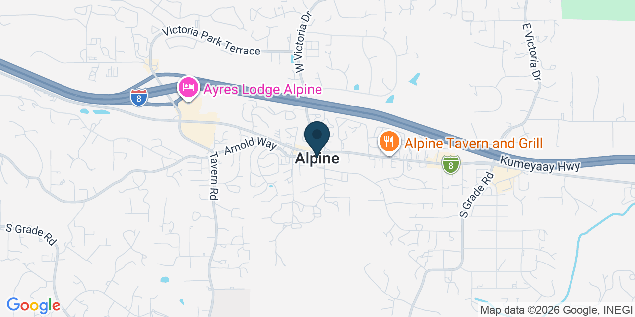 Map showing Alpine, San Diego County, CA