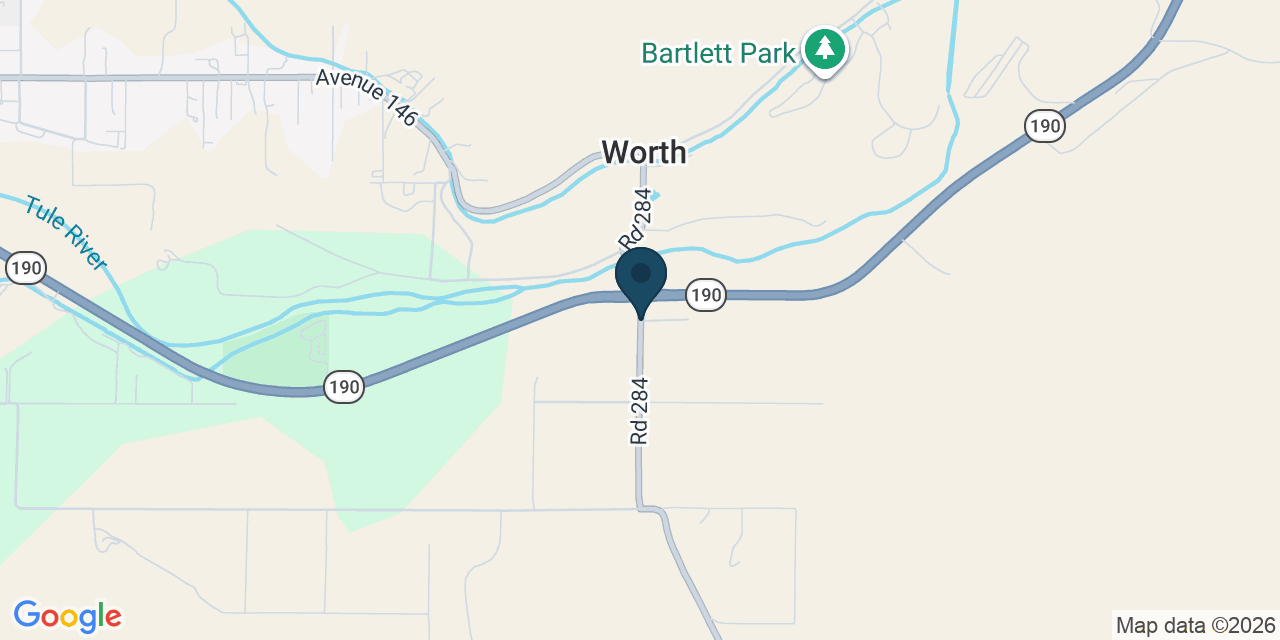 Map showing Tulare County, CA