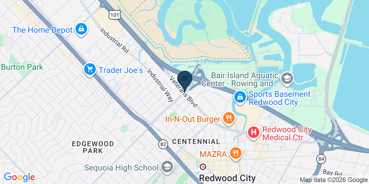 Map showing Redwood City, San Mateo County, CA