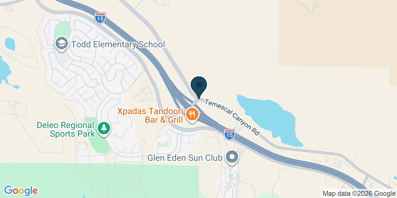 Map showing Temescal Valley, Riverside County, CA