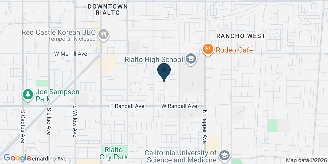 Map showing Rialto, San Bernardino County, CA