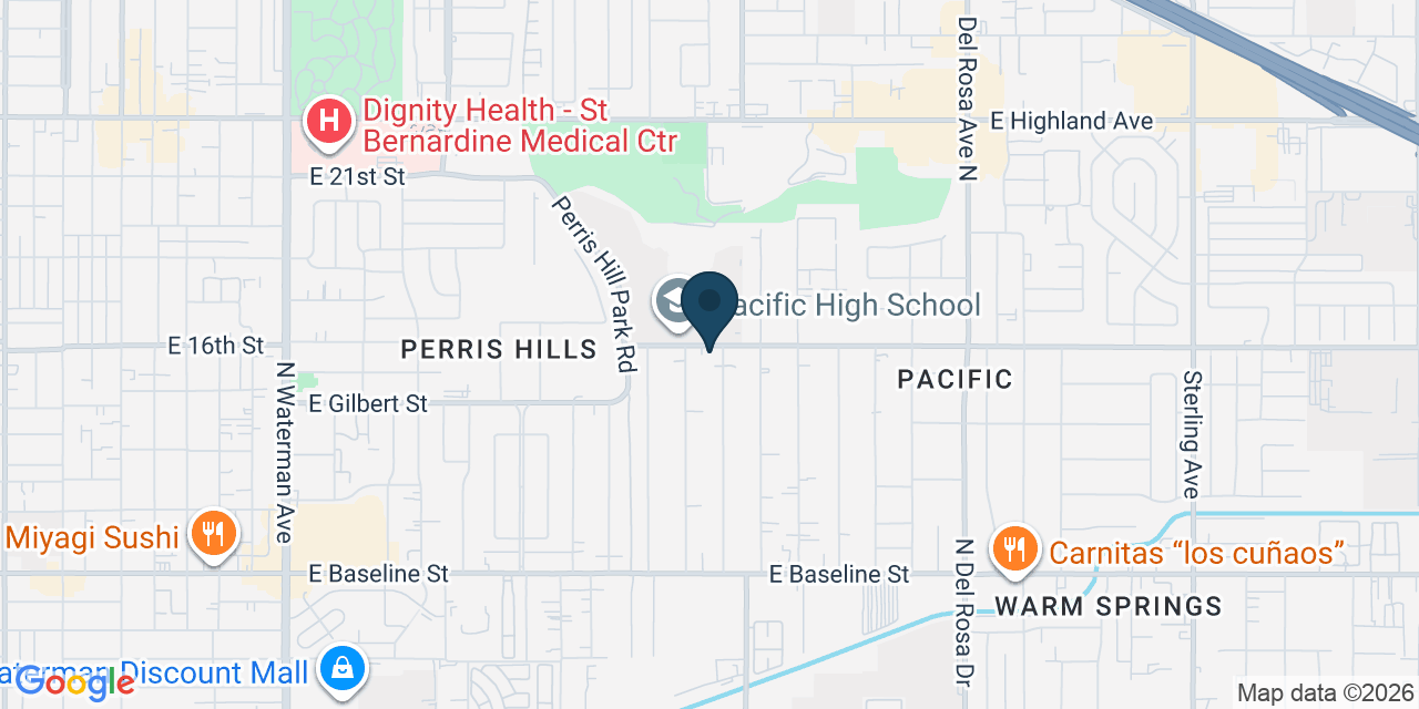 Map showing San Bernardino, San Bernardino County, CA