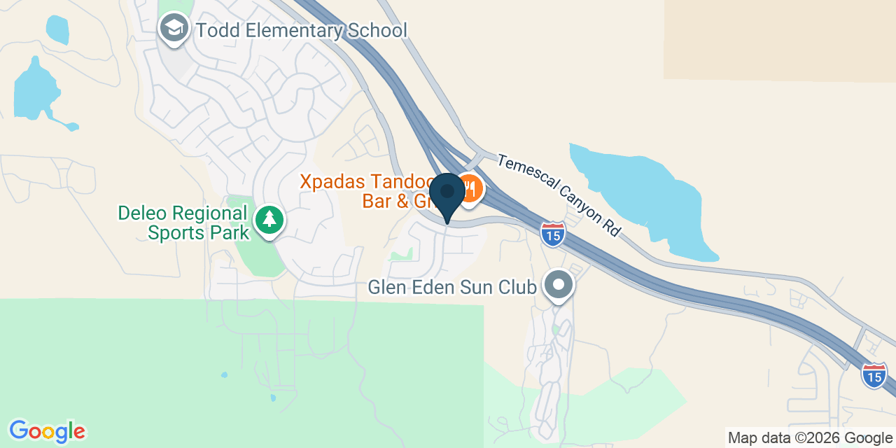 Map showing Temescal Valley, Riverside County, CA