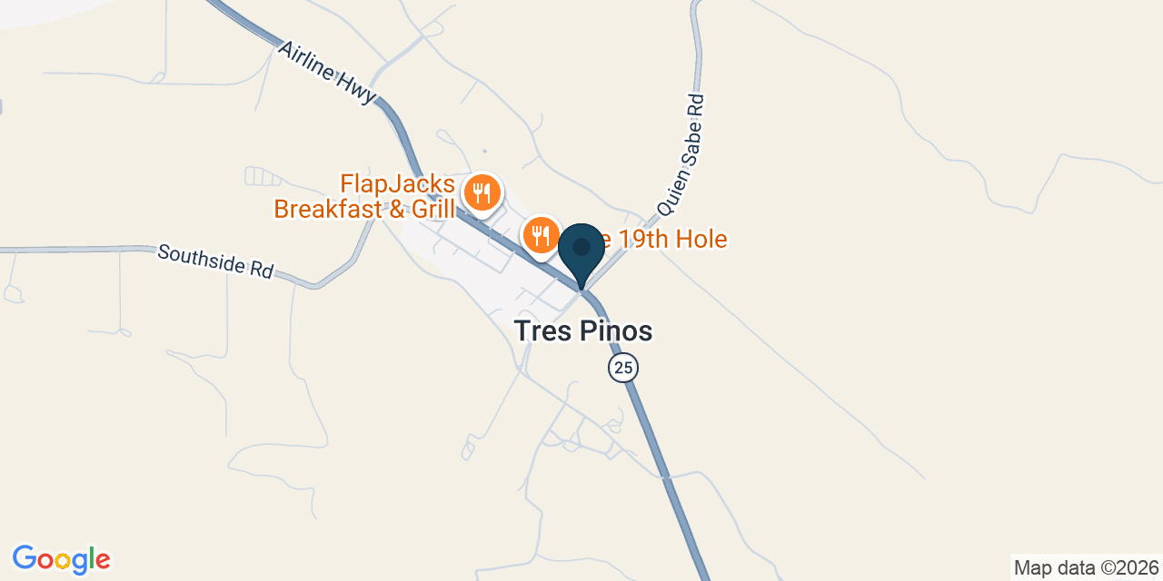 Map showing Tres Pinos, San Benito County, CA