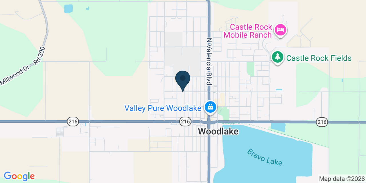Map showing Woodlake, Tulare County, CA